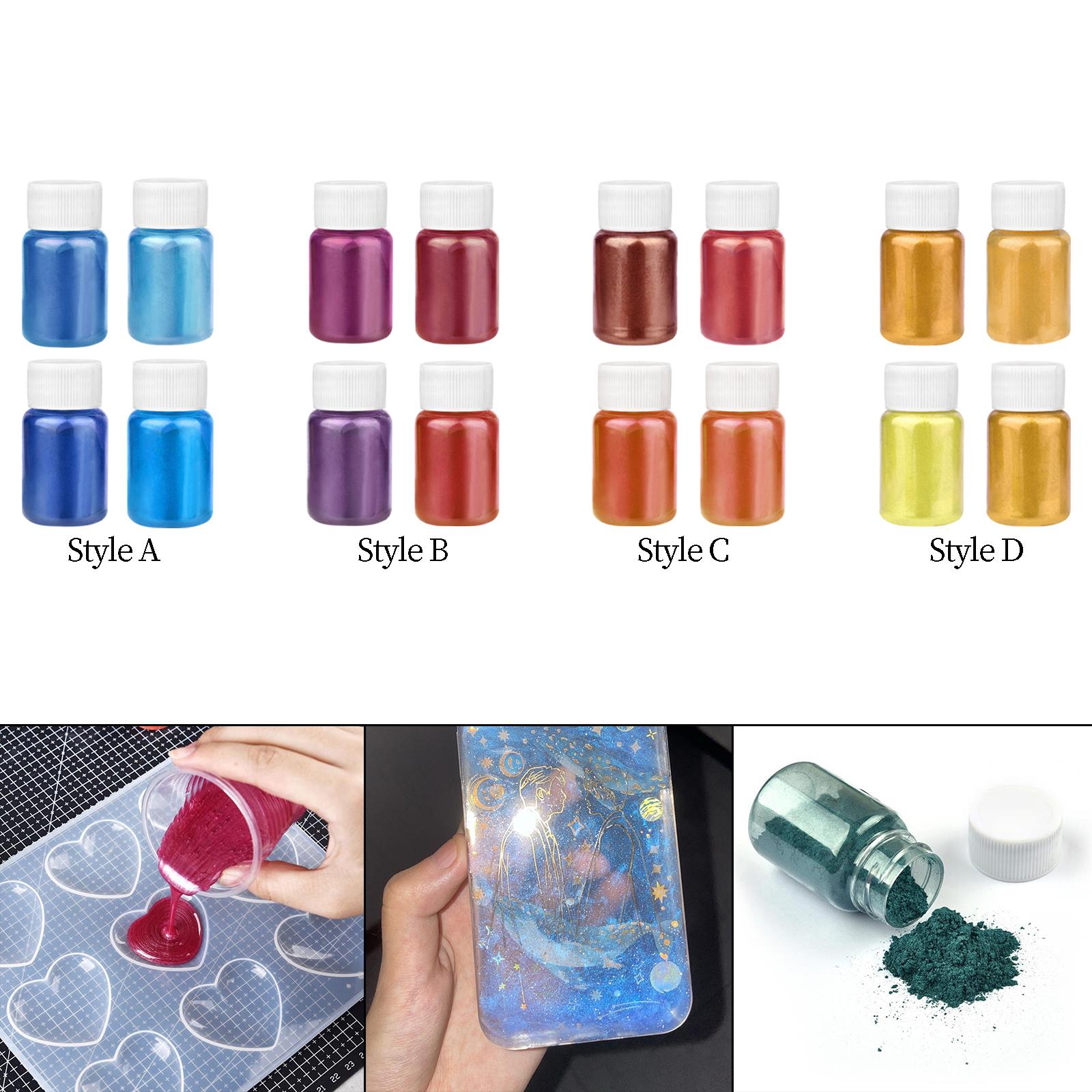 Candle Making Bath - ผงไมก้าประกายมุก 4 ชิ้น ผงไมก้าสีมุกสำหรับอีพ็อกซี่เรซิ่น สำหรับทำลูกบอลอาบน้ำ DIY