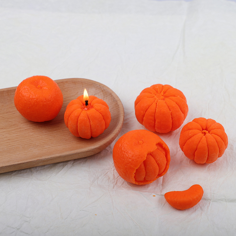 Candle Making Bath - แม่พิมพ์เทียนซิลิโคน 3 มิติ รูปส้ม สำหรับทำสบู่ แม่พิมพ์รูปผลไม้