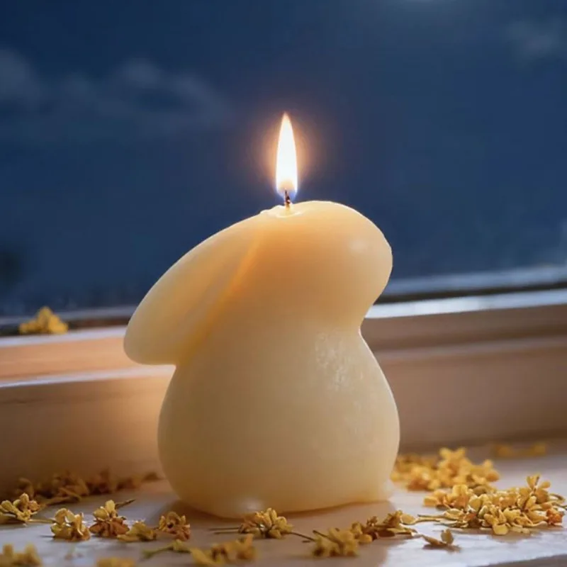 Candle Making Gel Wax - แม่พิมพ์ซิลิโคนรูปกระต่ายหอม ปี 2026 สำหรับทำเทียนหอม 3 มิติ