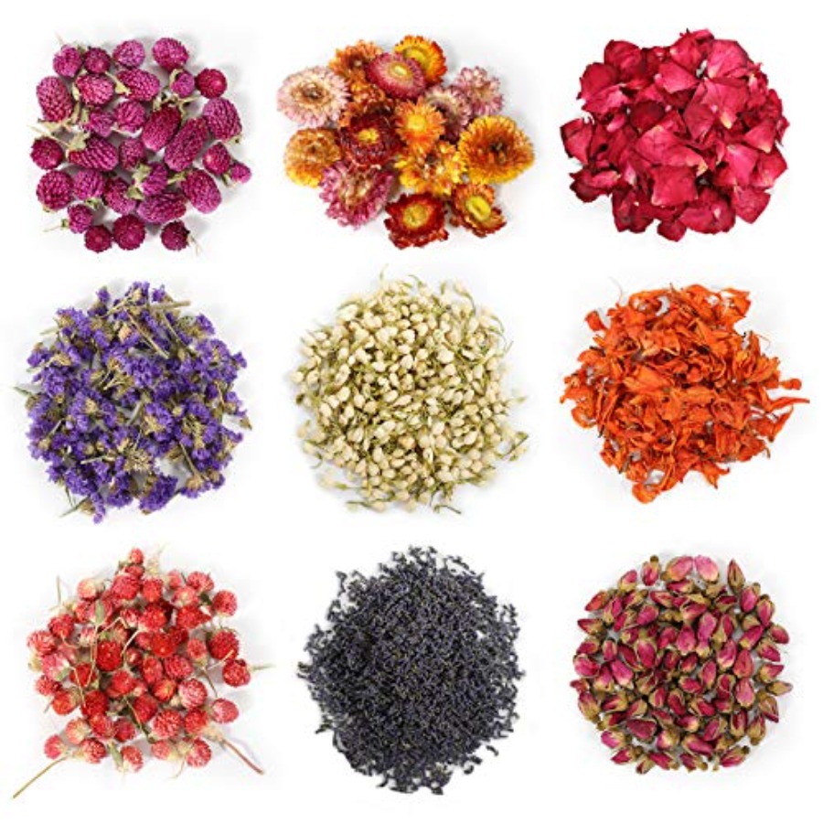 ดอกไม้แห้ง 9 ถุง ชุดสมุนไพรดอก - Candle Making Bath บทวิจารณ์และราคา