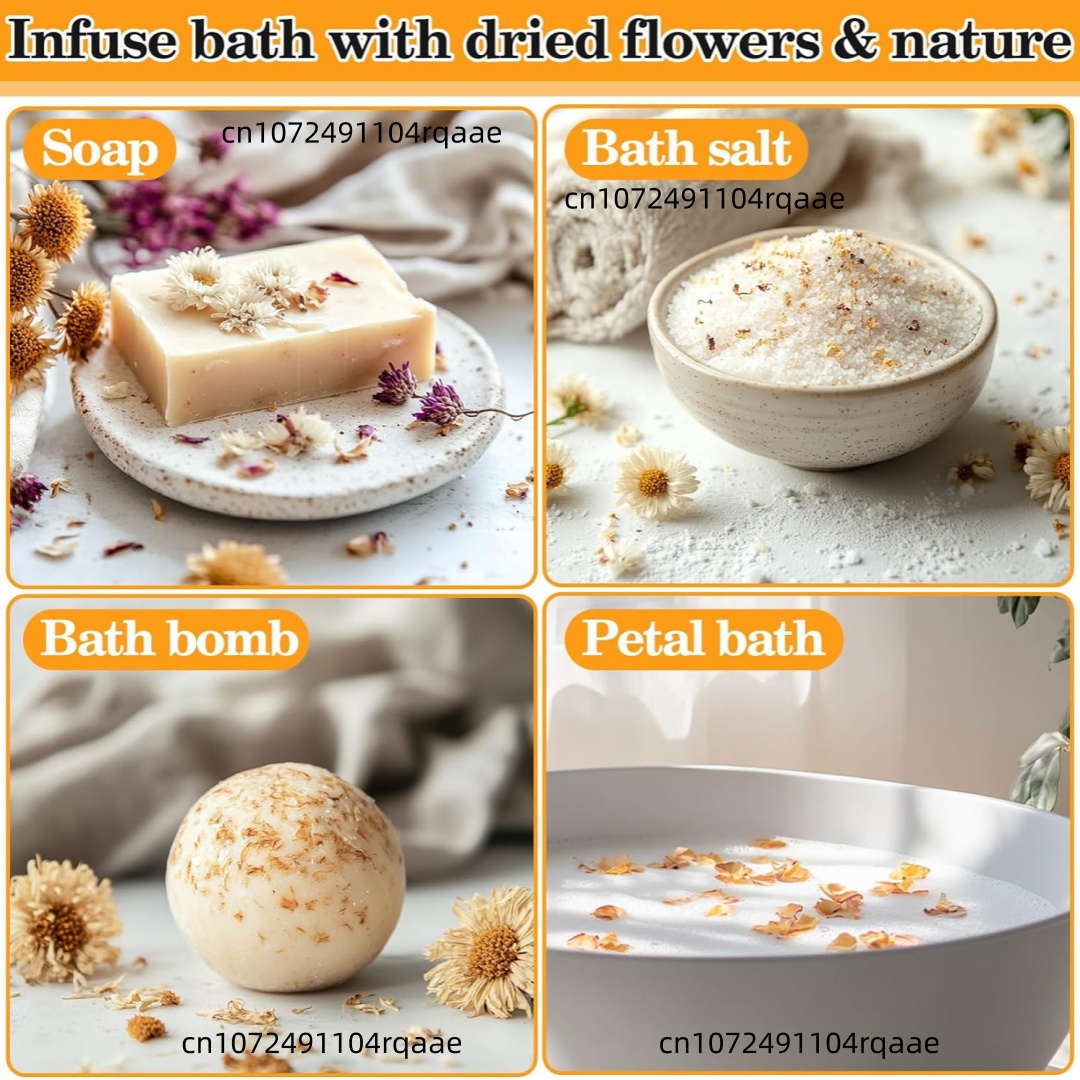 แพ็คดอกไม้แห้งธรรมชาติพรีเมียม - Candle Making Bath บทวิจารณ์และราคา